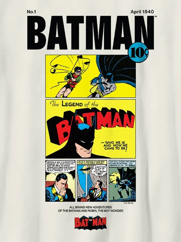 Batman-T-skjorte for barn med vintage-tegneseriegrafikk