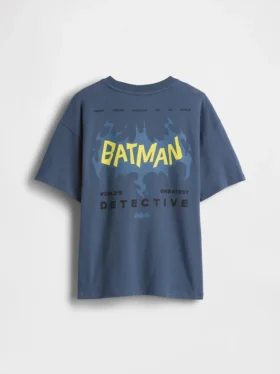 Batman-T-skjorte med grafisk trykk i avslappet passform for barn