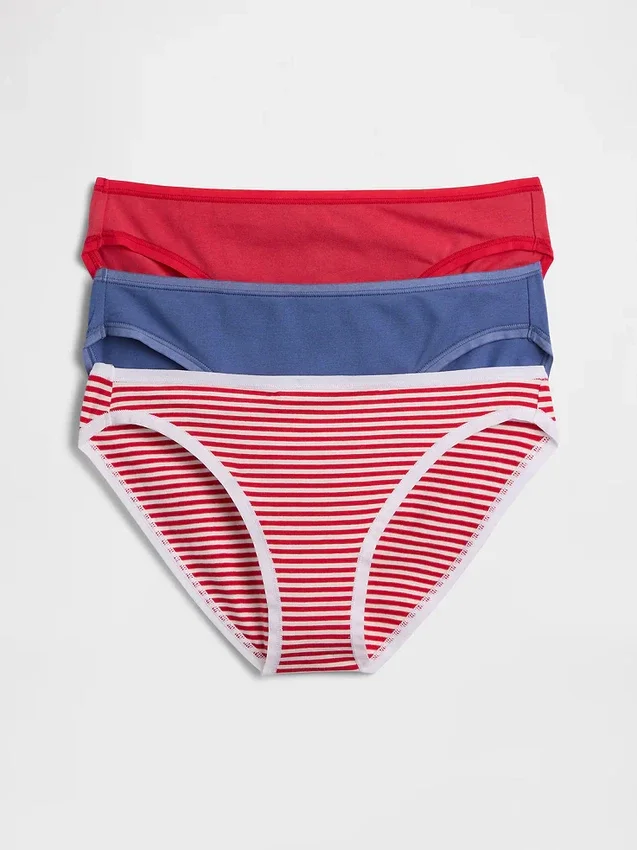 Bikini i økologisk stretchbomull (3-pakning)