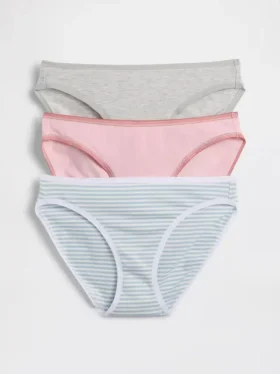 Bikini i økologisk stretchbomull (3-pakning)
