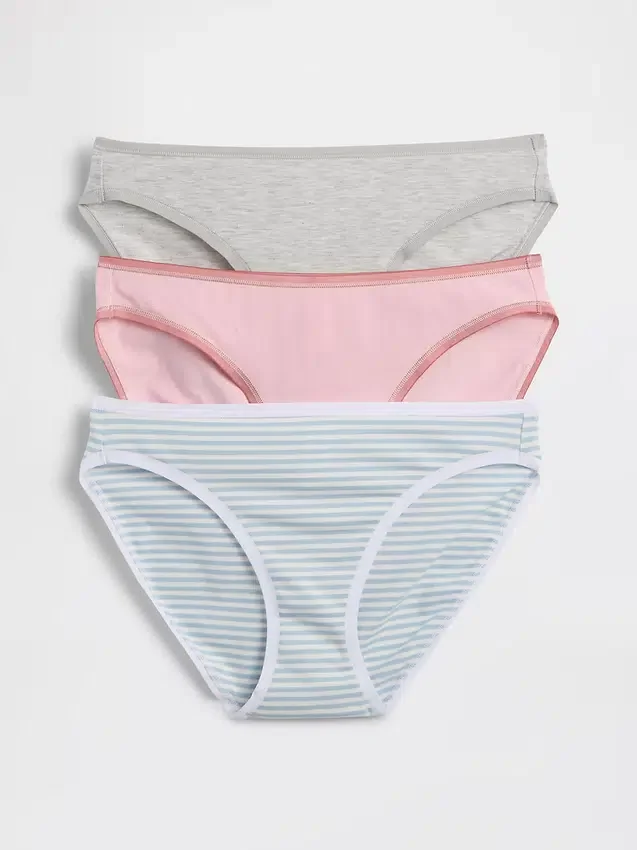 Bikini i økologisk stretchbomull (3-pakning)