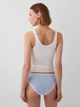 Bikini i økologisk stretchbomull med blonder
