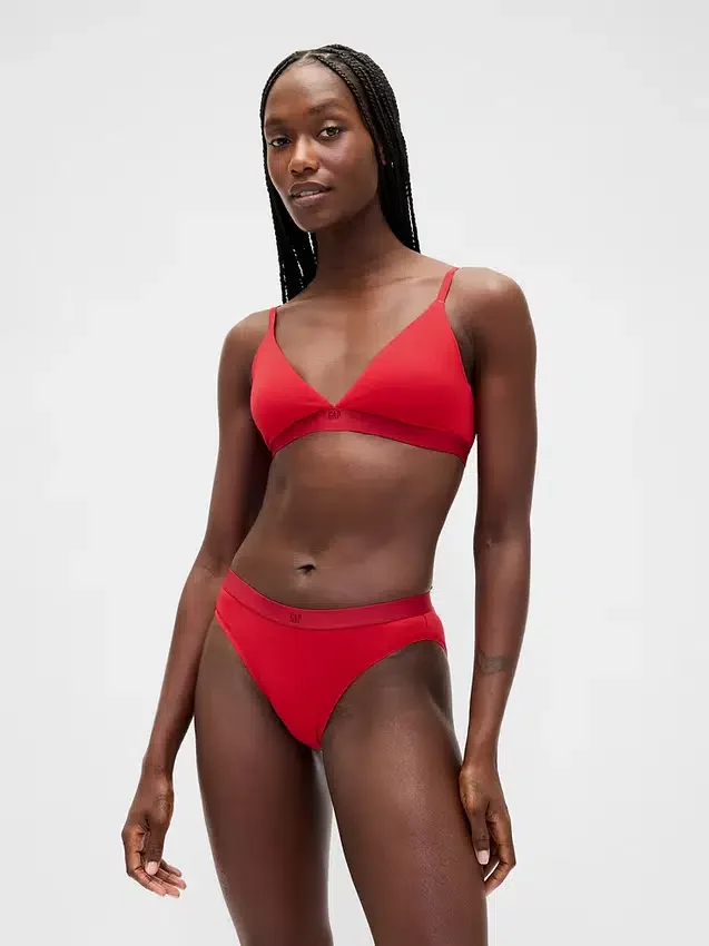 Bikini i økologisk stretchbomull med logo