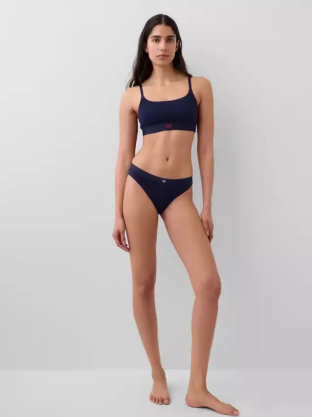 Bikini i økologisk stretchbomull med logo