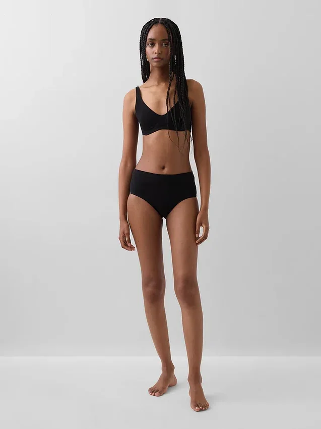 Bikini med høy midje i økologisk stretchbomull