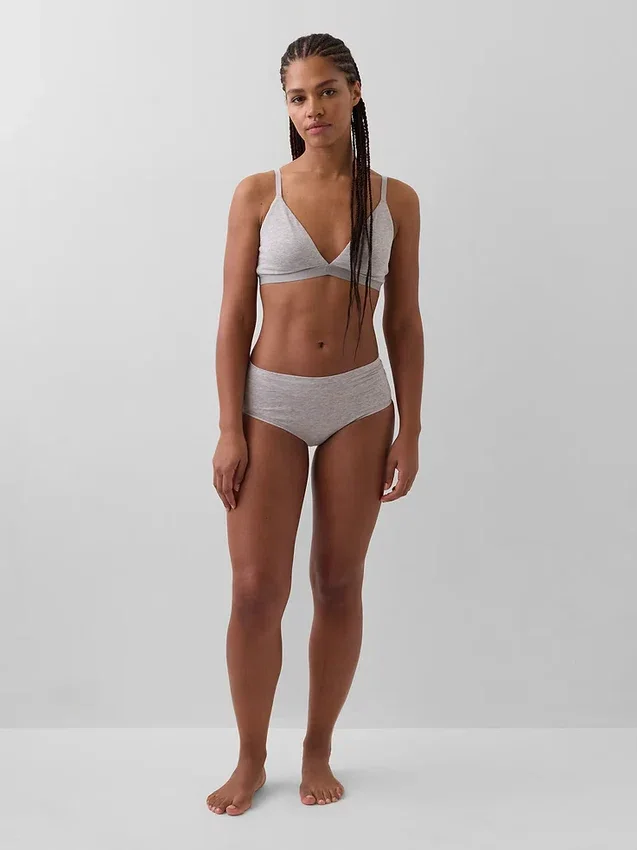 Bikini med høy midje i økologisk stretchbomull