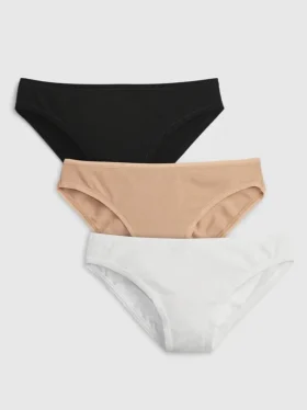 Bikinitruse i økologisk stretchbomull (3-pakning)