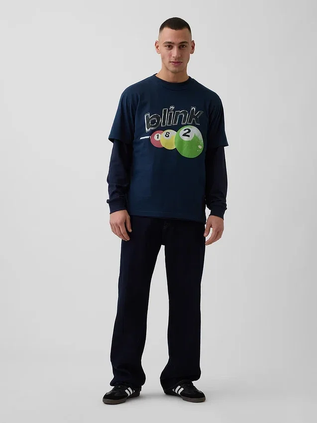 Blink 182 T-skjorte med grafisk trykk i avslappet passform