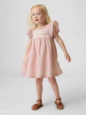 Blomsterkjole med flagrende ermer til Baby og Småbarn