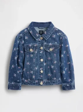 Blomstret denimjakke for Baby og Småbarn