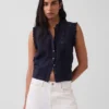 Bluse med knapper foran, pintucks og blonderkant