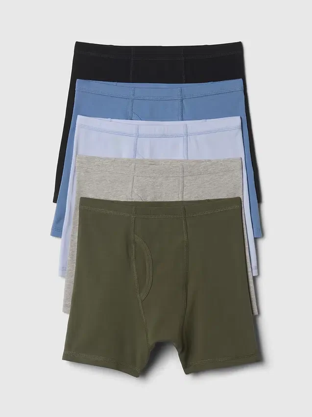Boxershorts i økologisk stretchbomull for barn (5-pakning)