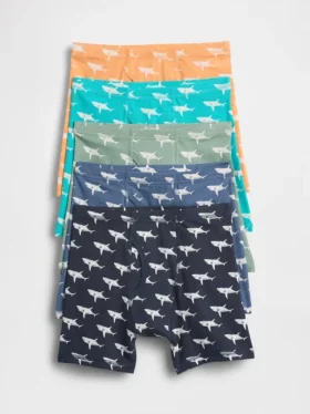 Boxershorts i økologisk stretchbomull for barn (5-pakning)