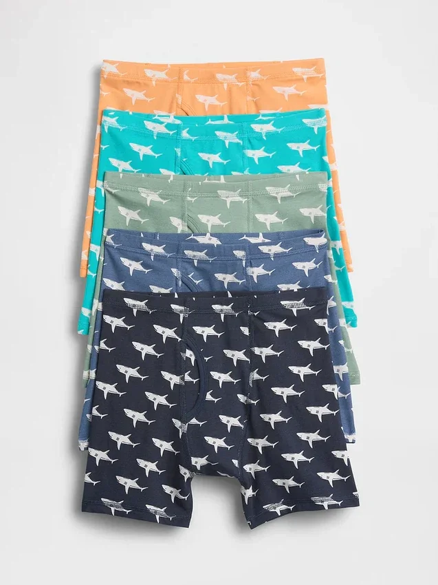 Boxershorts i økologisk stretchbomull for barn (5-pakning)