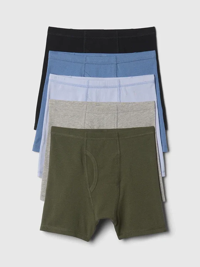 Boxershorts i økologisk stretchbomull for barn (5-pakning)