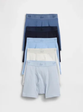 Boxershorts i økologisk stretchbomull med logo for barn (5-pakning)