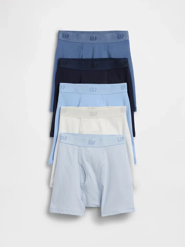 Boxershorts i økologisk stretchbomull med logo for barn (5-pakning)