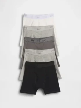 Boxershorts i økologisk stretchbomull med logo for barn (5-pakning)