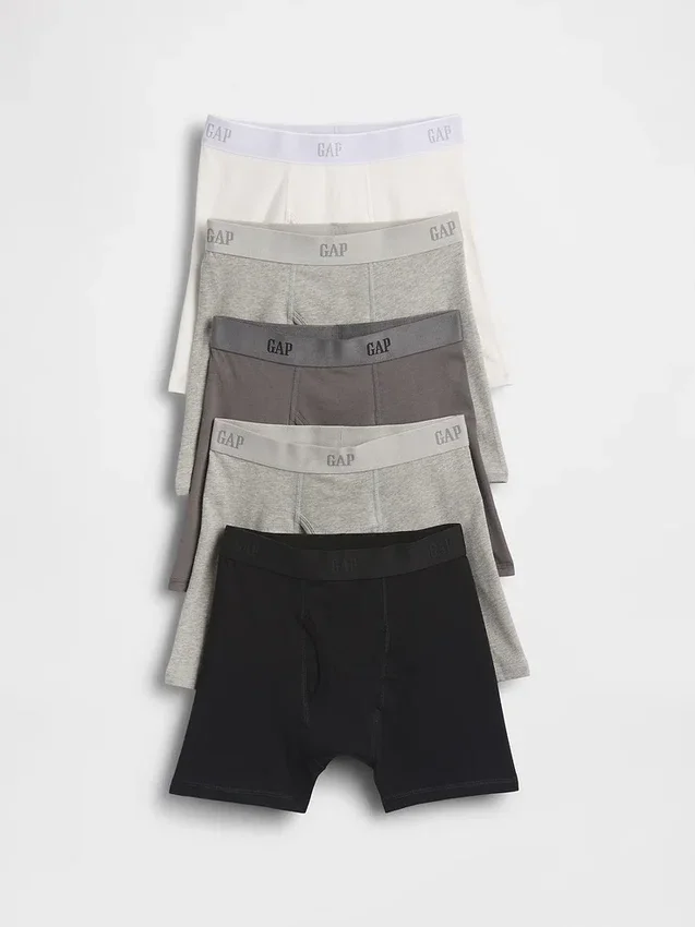 Boxershorts i økologisk stretchbomull med logo for barn (5-pakning)