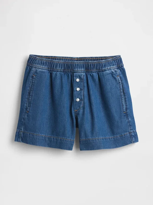 Boxershorts i ultramyk denim med middels høy midje