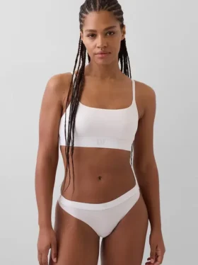 Bralette i økologisk stretchbomull med logo