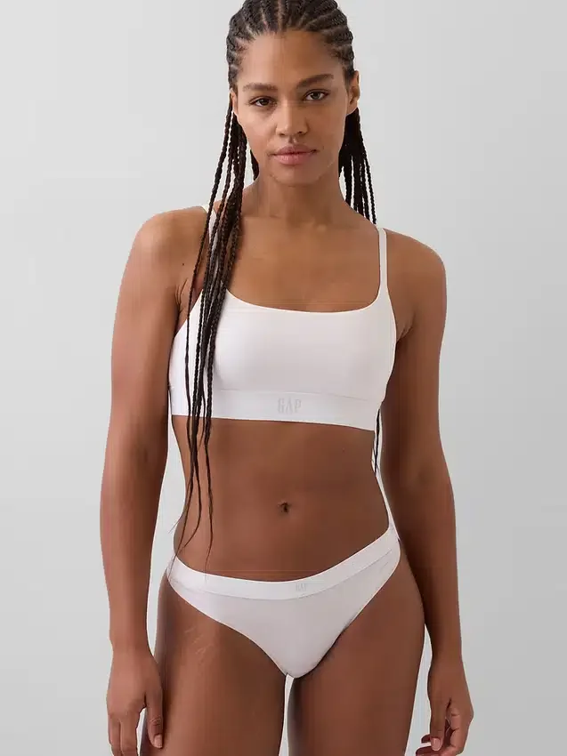 Bralette i økologisk stretchbomull med logo