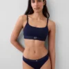 Bralette i økologisk stretchbomull med logo