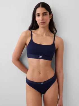 Bralette i økologisk stretchbomull med logo