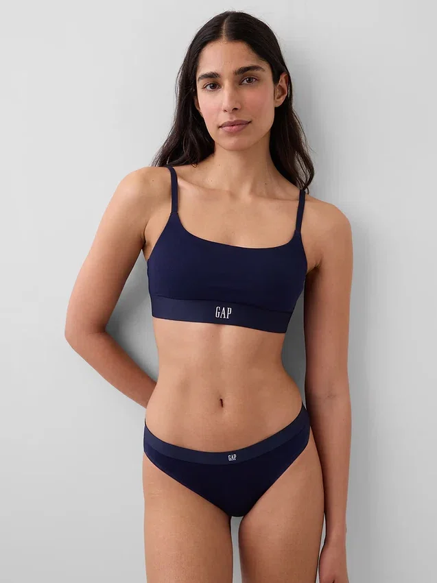 Bralette i økologisk stretchbomull med logo