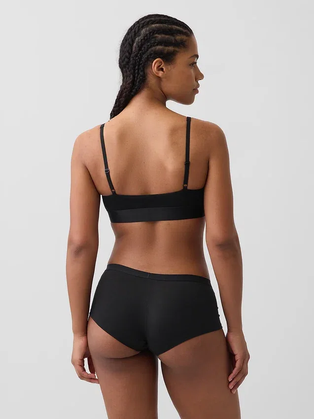 Bralette i økologisk stretchbomull med logo