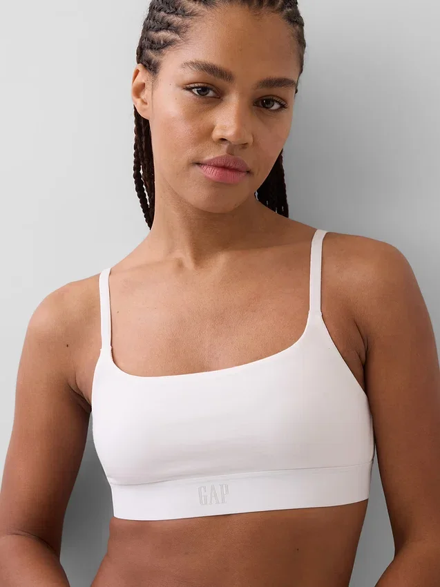 Bralette i økologisk stretchbomull med logo