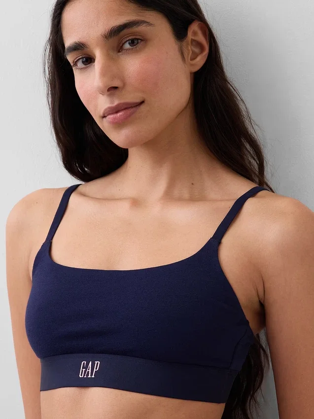 Bralette i økologisk stretchbomull med logo