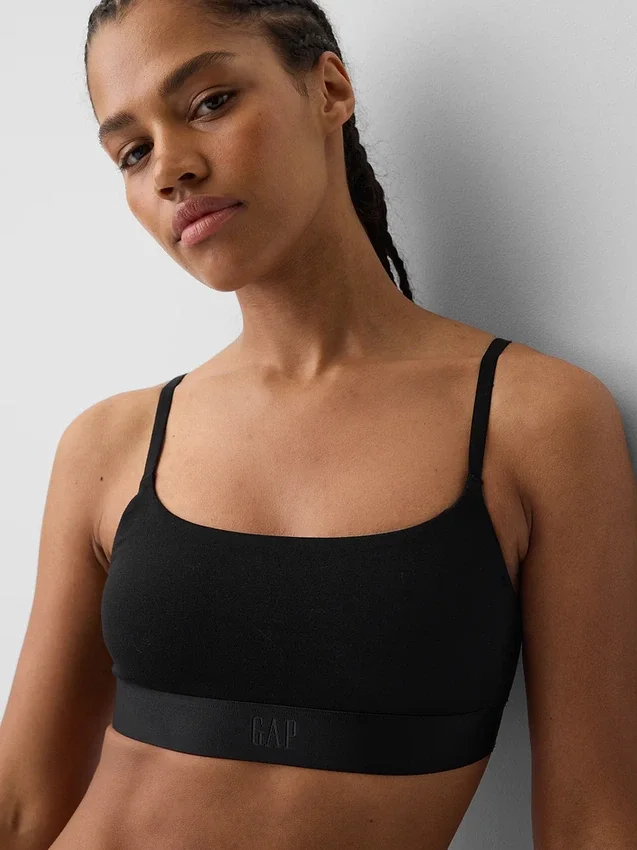Bralette i økologisk stretchbomull med logo