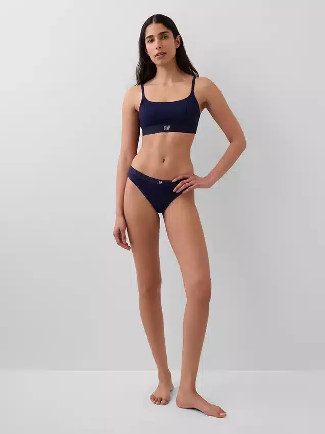 Bralette i økologisk stretchbomull med logo