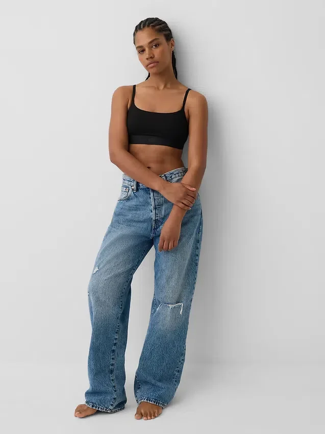 Bralette i økologisk stretchbomull med logo
