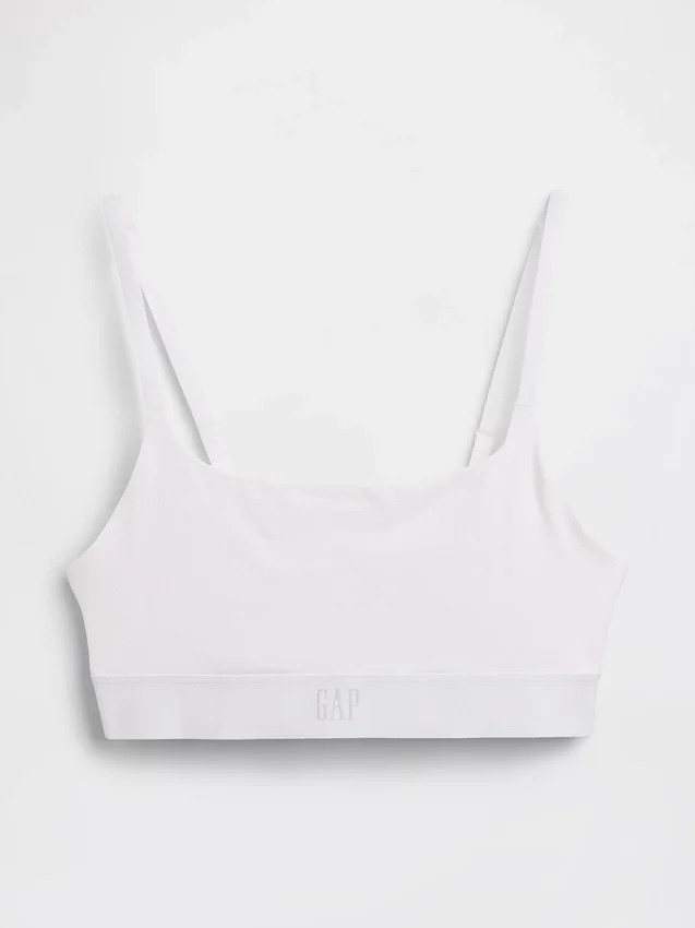 Bralette i økologisk stretchbomull med logo