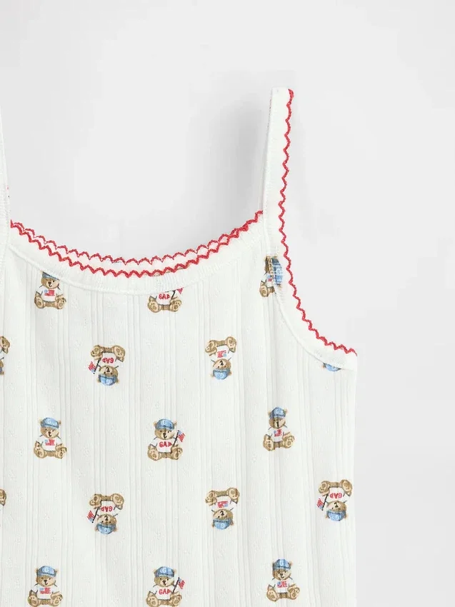 Brannan Bear-cami i pointelle-strikk for Baby og Småbarn