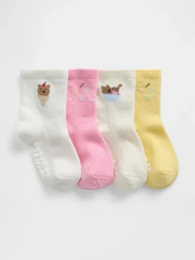 Brannan Bear-is-sokker for Baby og Småbarn (4-pakning)