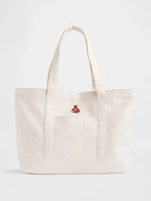 Brannan Bear-logo denim-tote