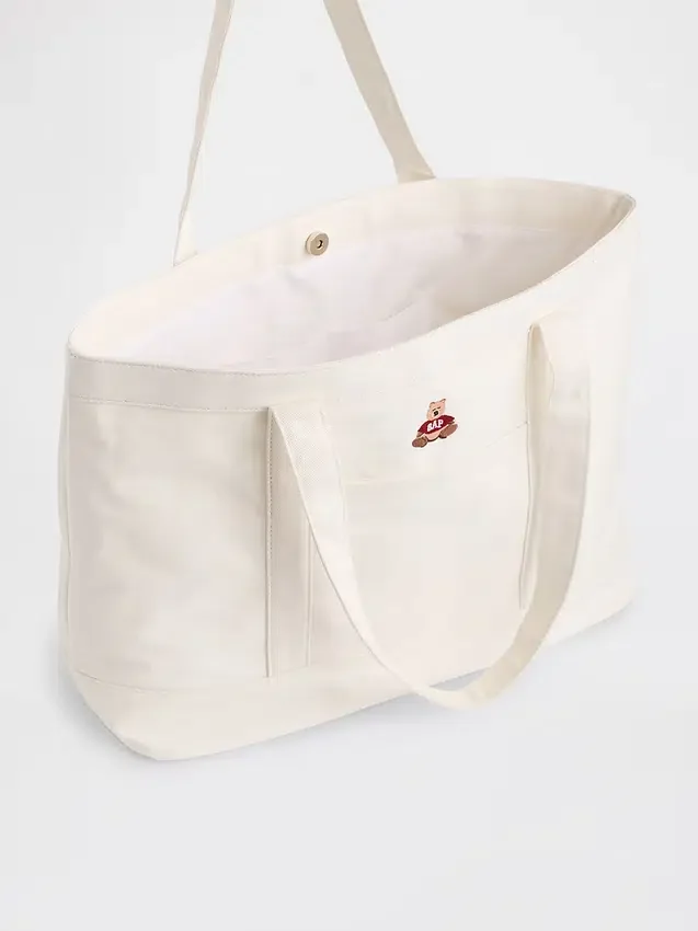 Brannan Bear-logo denim-tote