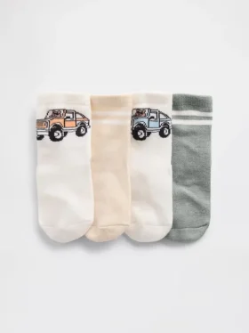 Brannan Bear & Stripe-sokker for Baby og Småbarn (4-pakning)