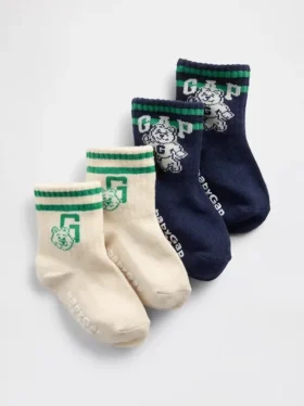 Brannan Bear Varsity-logo-sokker for Baby og Småbarn (2-pakning)