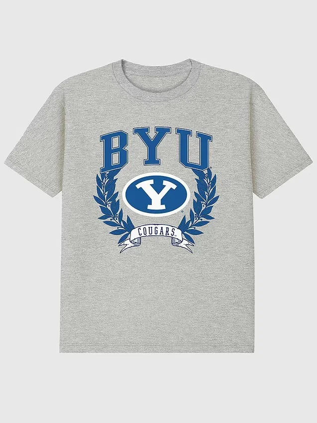 Brigham Young University Laurels mørk grafisk T-skjorte