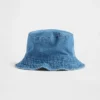 Børne-buckethat i denim