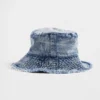 Børne-buckethat i denim