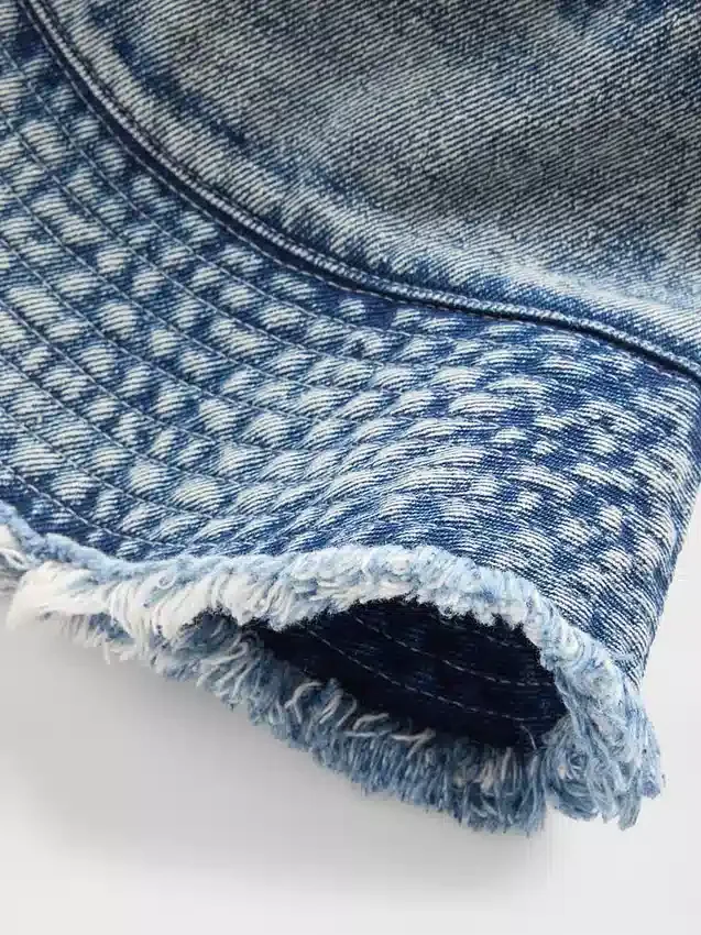 Børne-buckethat i denim