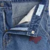 Børnejeans med lav midje, broderte og baggy