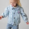Brodert arbeidsjakke i denim for Baby og Småbarn