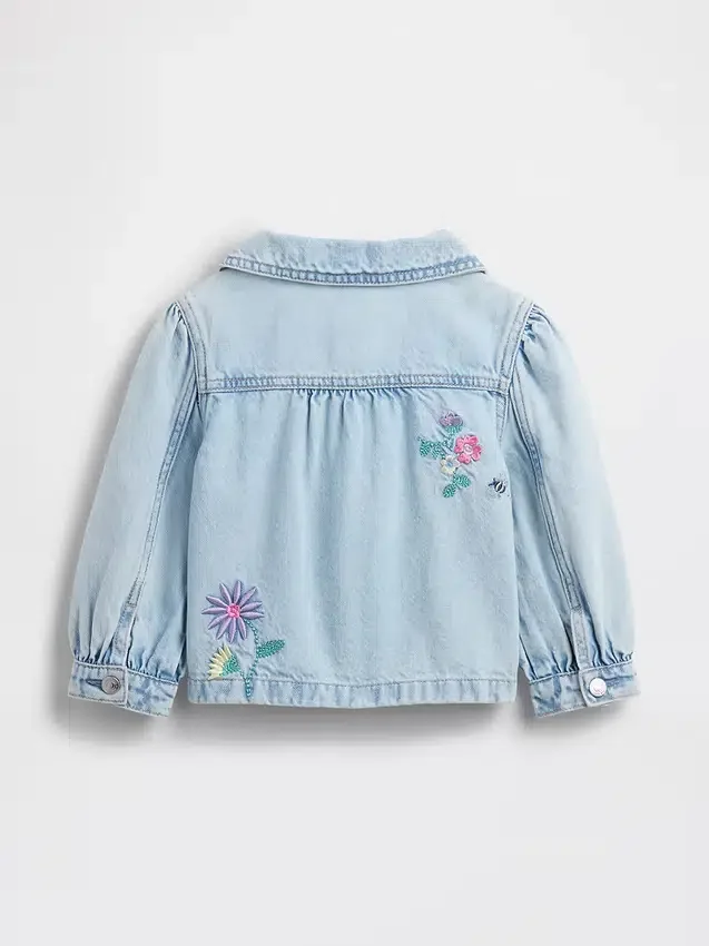 Brodert arbeidsjakke i denim for Baby og Småbarn