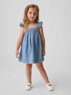 Brodert denimkjole for Baby og Småbarn